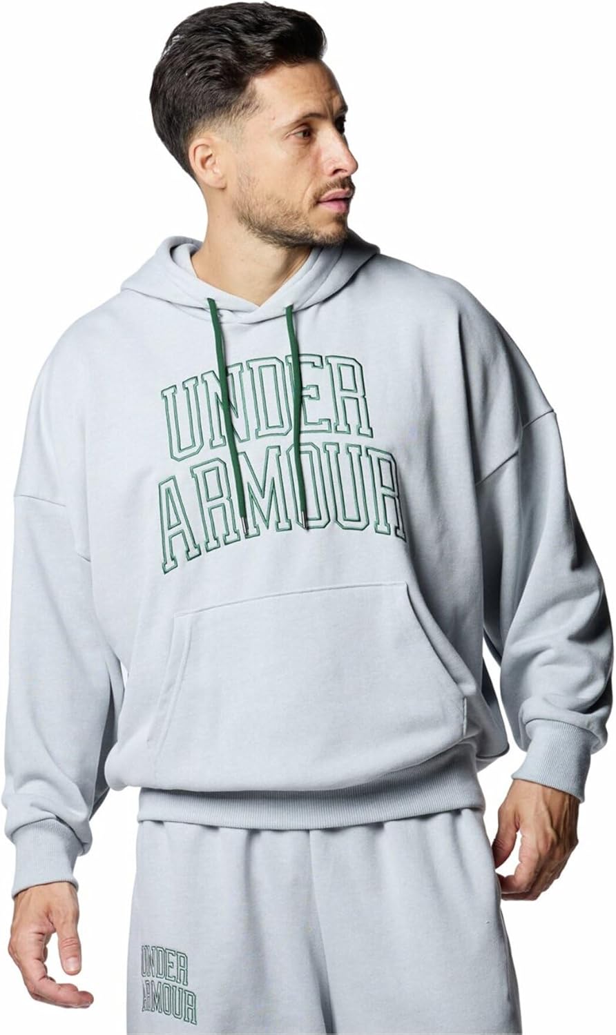 

Мужская тренировочная толстовка Under Armour UA Icon Heavyweight Terry Oversized, зеленый/серый