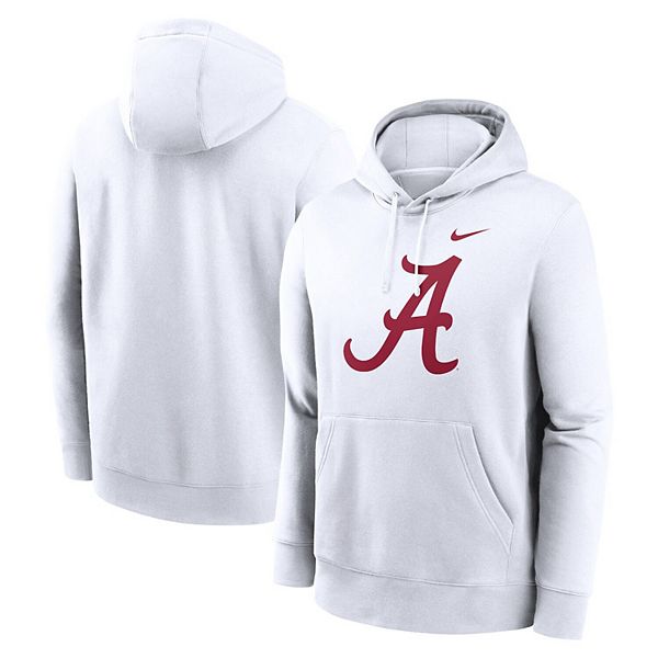 Мужская белая толстовка с капюшоном Alabama Crimson Tide Primetime Evergreen Club Fleece Nike — фото 2