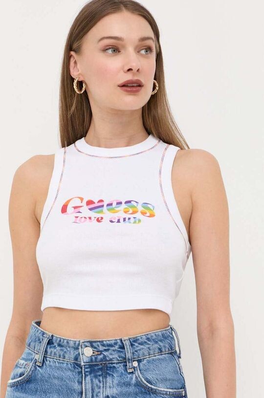 

Хлопковый топ Guess, белый