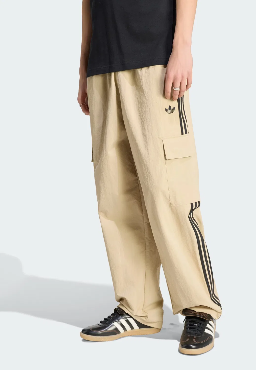 Брюки-карго свободного кроя Adidas Originals бежевого цвета — фото 2