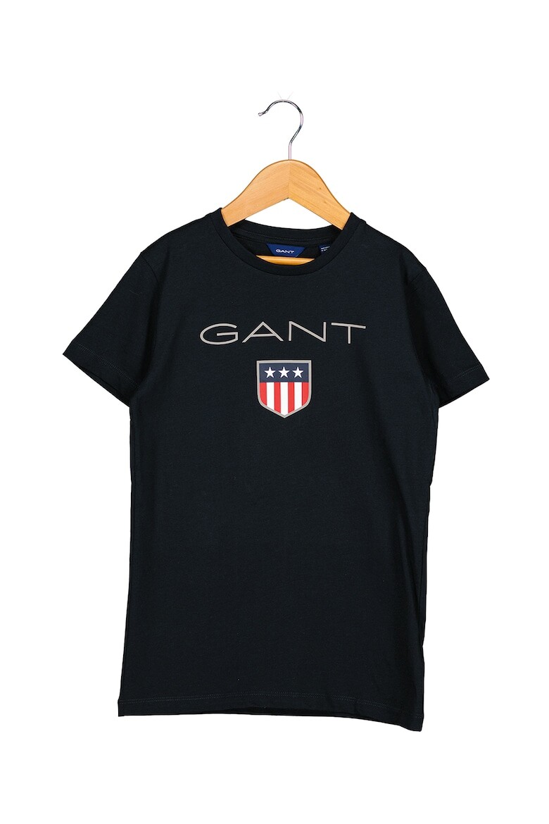 

Хлопковая футболка с логотипом Gant, черный