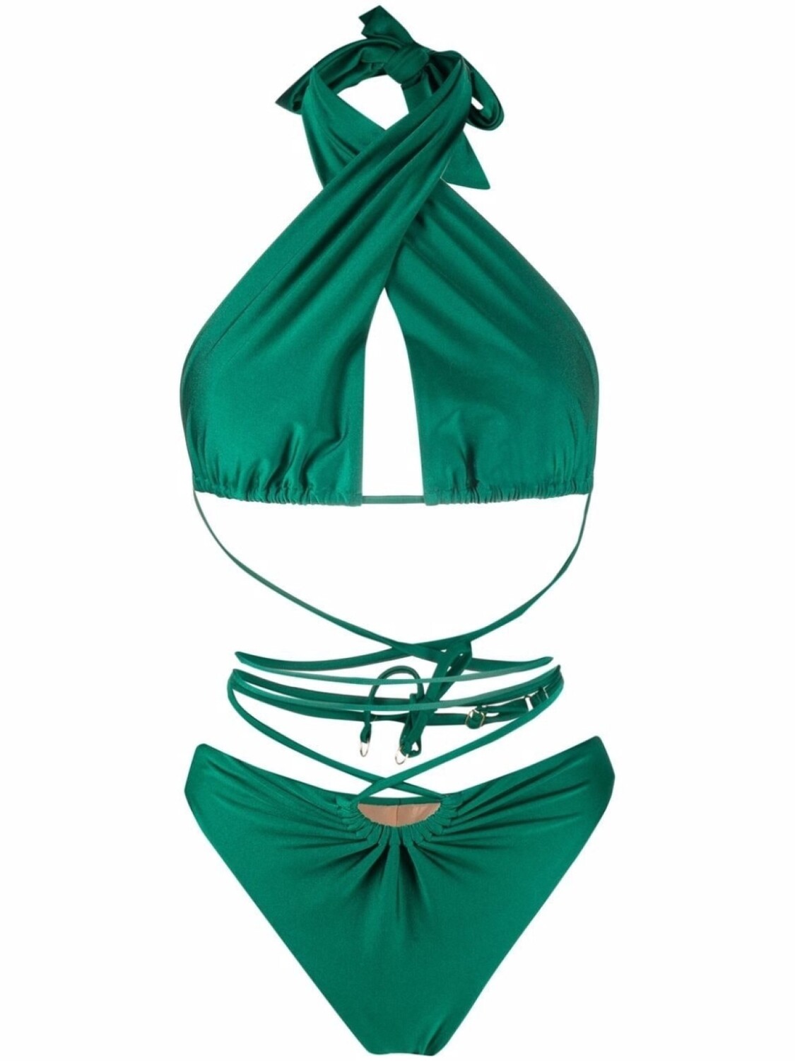 

Noire Swimwear купальник с вырезом халтер, зеленый