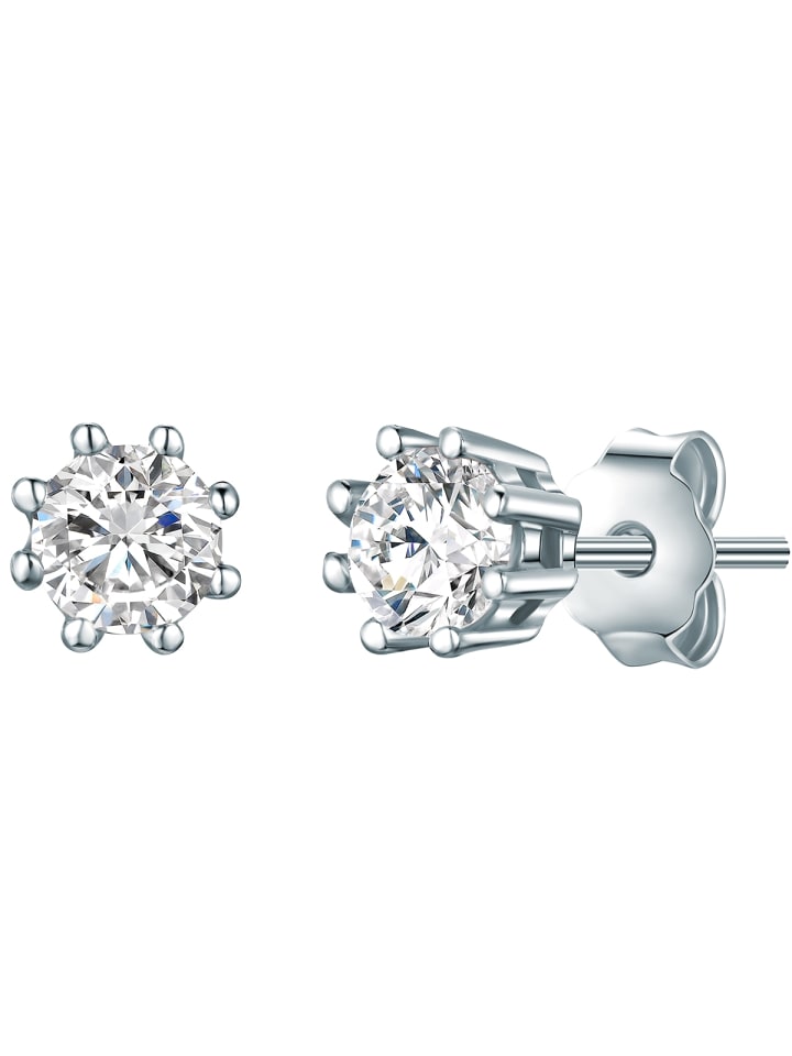 

Lulu & Jane Серьги-гвоздики из стерлингового серебра с кубическим цирконием в серебряной оправе