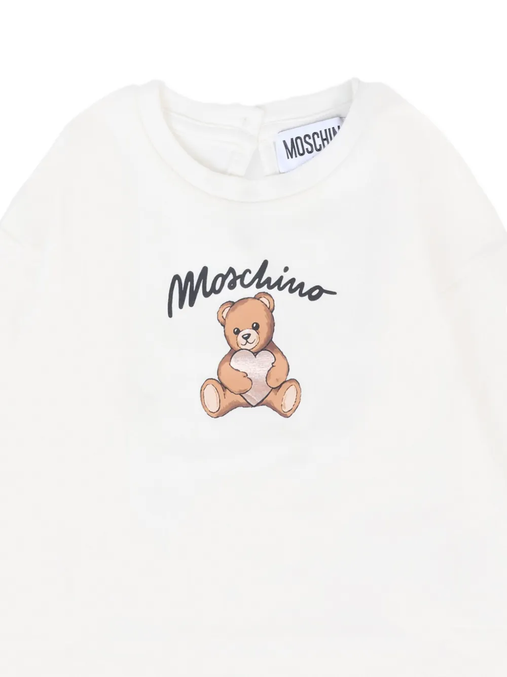 Футболка с длинными рукавами и принтом Тедди Moschino Kids, белый — фото 3