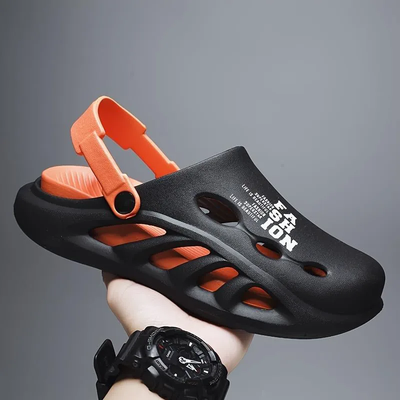 Fashion Sporty Clogs - Breathable, Non-Slip EVA Сандалии, Comfortable for Outdoor Activities All-Season Footwear FmShi, оранжевый — фото 2