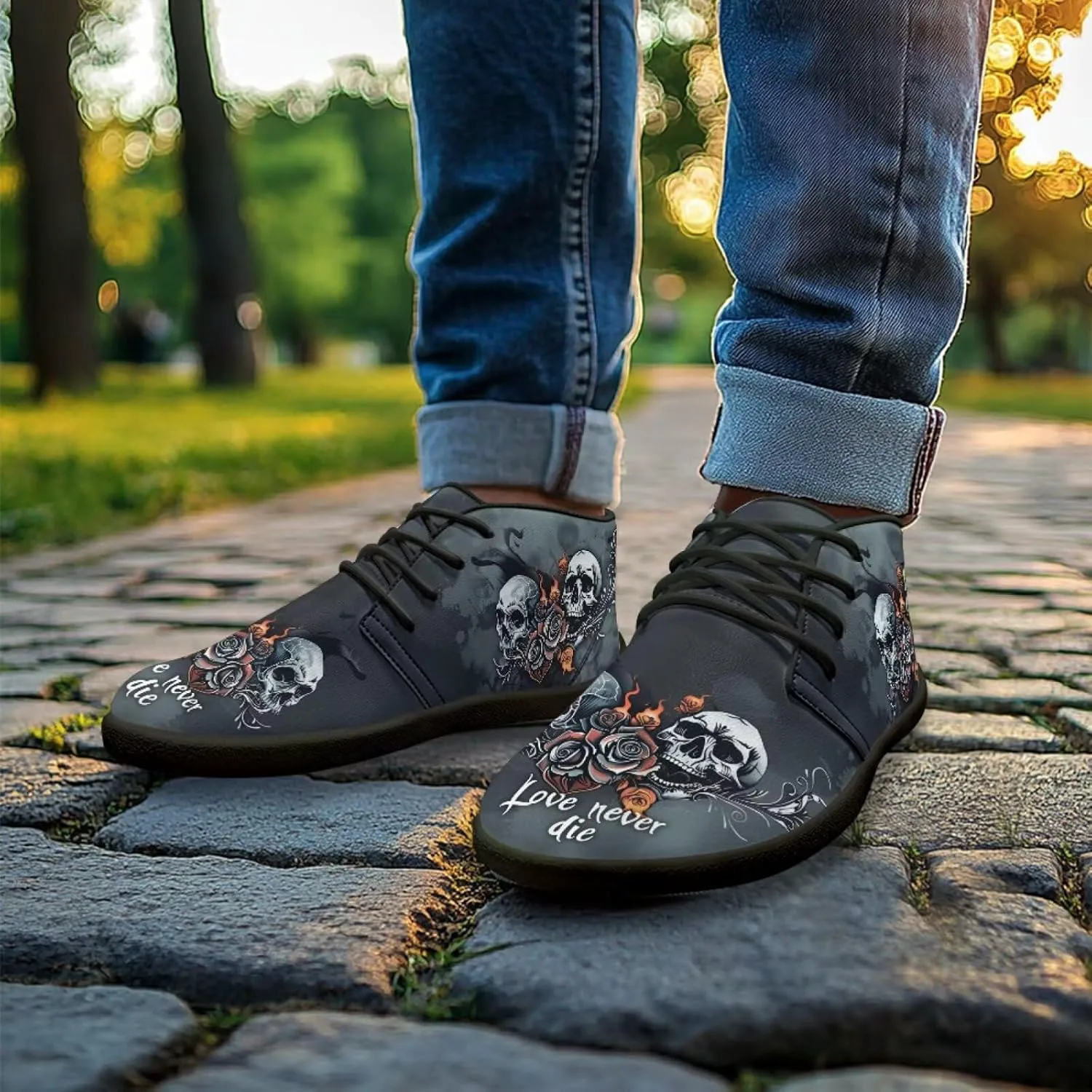 Мужские кроссовки Jeiento Barefoot, ботинки босоногого типа с черепами и цветочным принтом, с широкой носковой частью, воздухопроницаемые, противоскользящие, розовый — фото 3