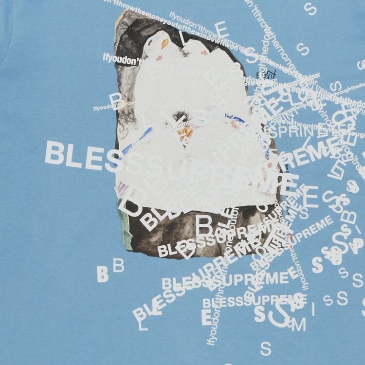 Футболка Supreme x Bless Observed In A Dream 'Light Slate', синий — фото 2