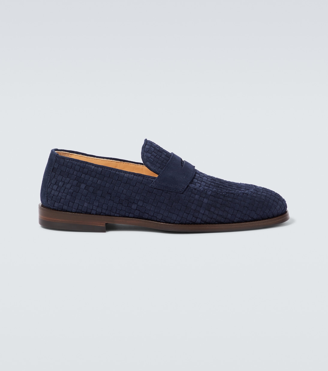 

Плетёные пенни-лоферы из замши Brunello Cucinelli, Medium Blue
