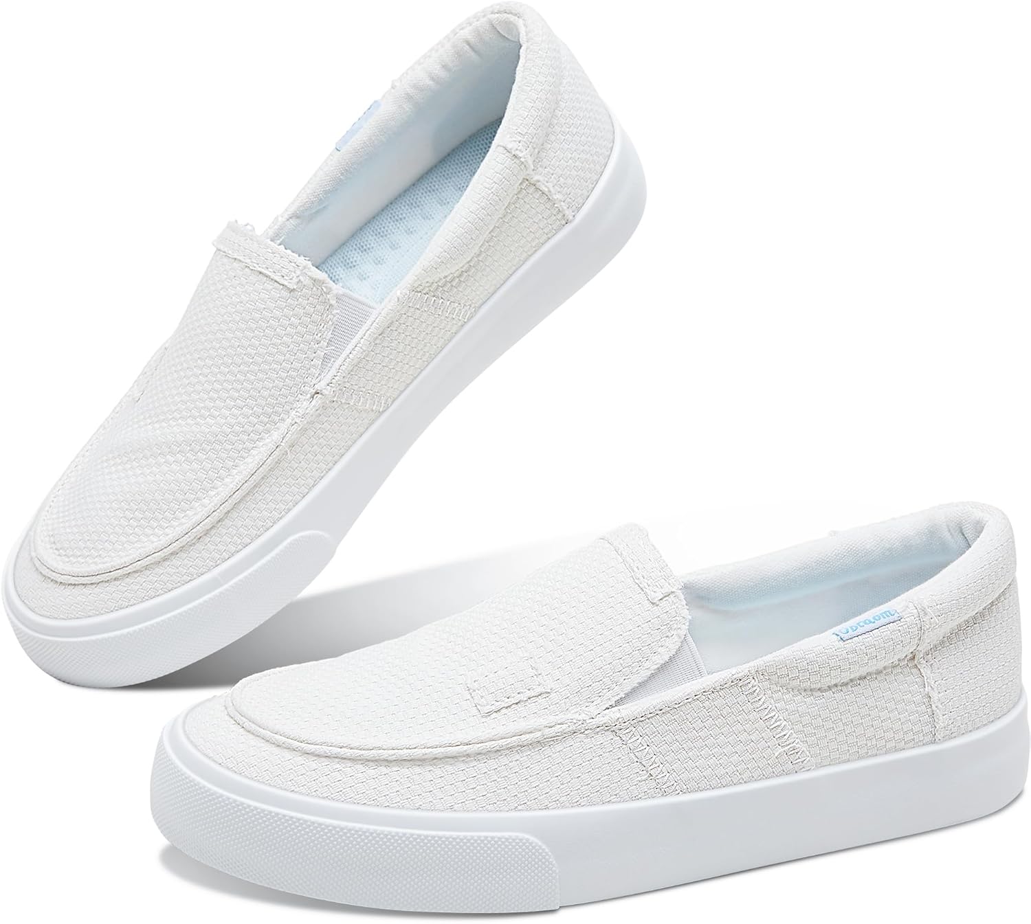 

Obtaom слипоны на тканевой основе, удобные кеды с поддержкой свода стопы, повседневные модные кроссовки из ткани, белый