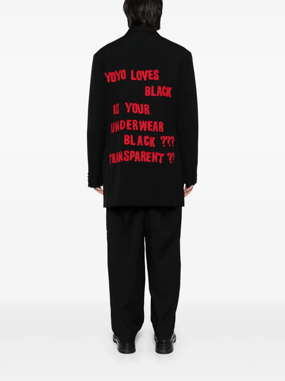 Пиджак в технике пэчворк Yohji Yamamoto, черный — фото 4