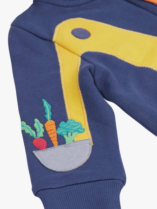 Детская толстовка Carbis из хлопкового флиса с молнией Frugi, Navy Blue/Multi — фото 2