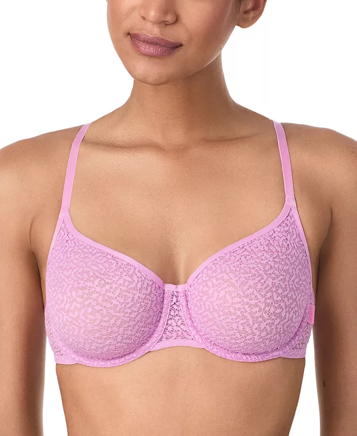 

Современный кружевной полупрозрачный бюстгальтер-полуторка DK4019 DKNY, фиолетовый