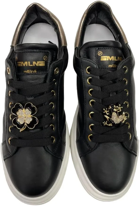Кроссовки Meline Black BI 6-Acc из кожи, черный