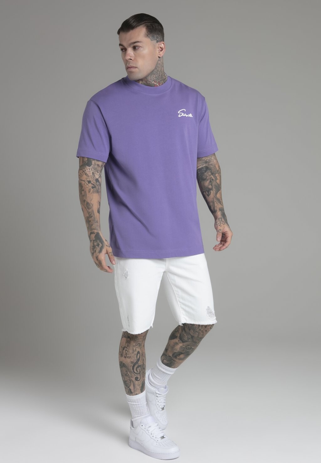 

Футболка с принтом Script SIKSILK, фиолетовая