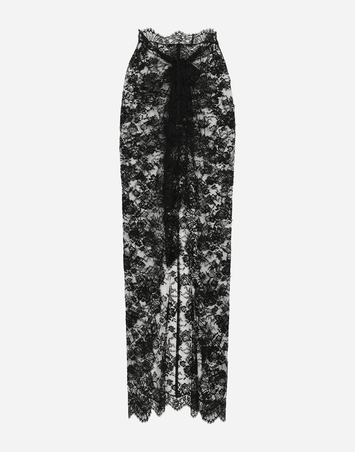 Длинная юбка из кружева шантильи Dolce & Gabbana, черный — фото 2