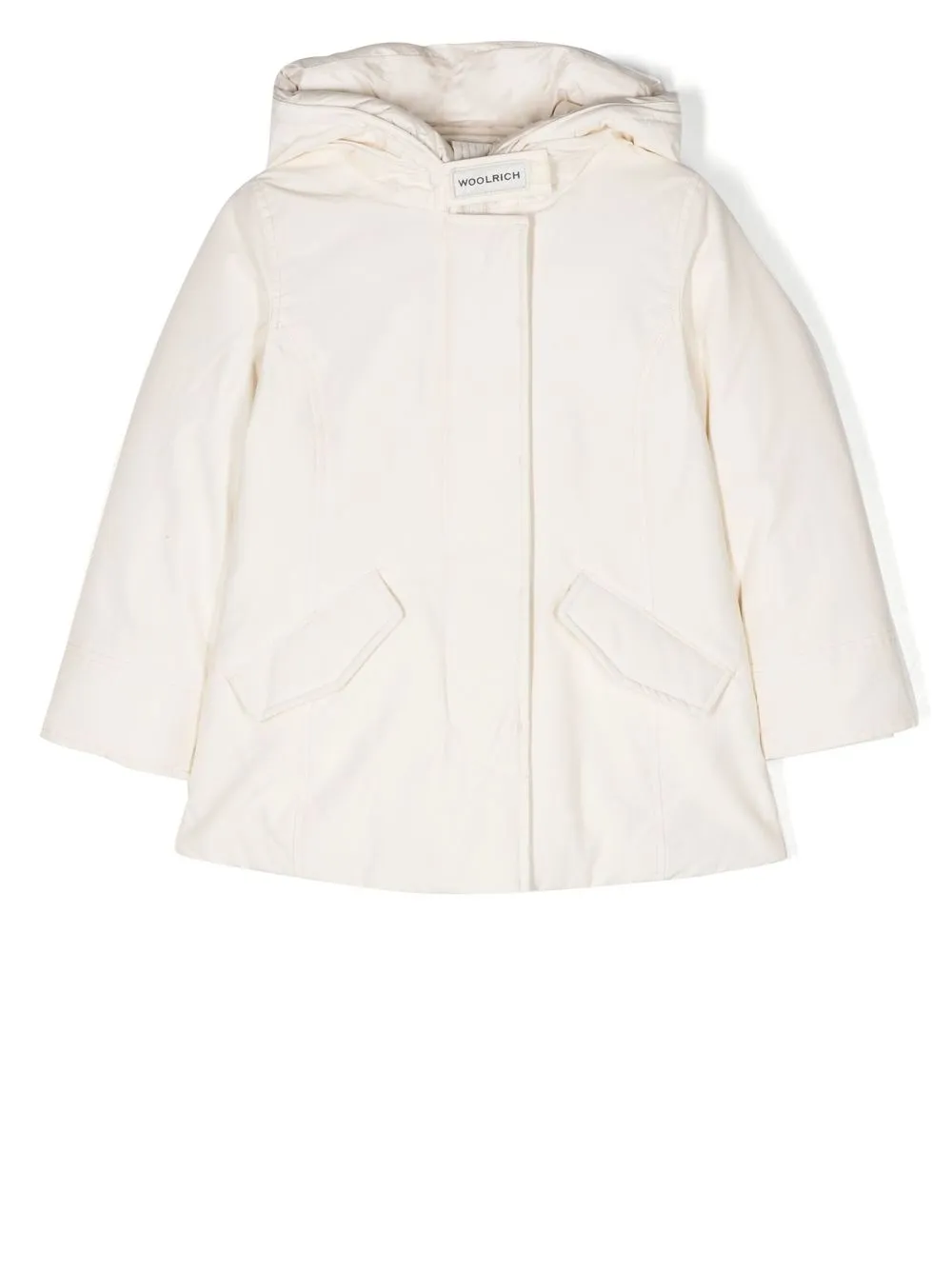

Пуховик с капюшоном и потайной застежкой Woolrich Kids, нейтральный