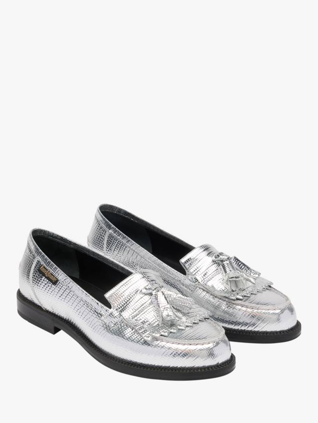 Честер лоферы из кожи с принтом животных и кисточкой Russell & Bromley, Metallic — фото 2