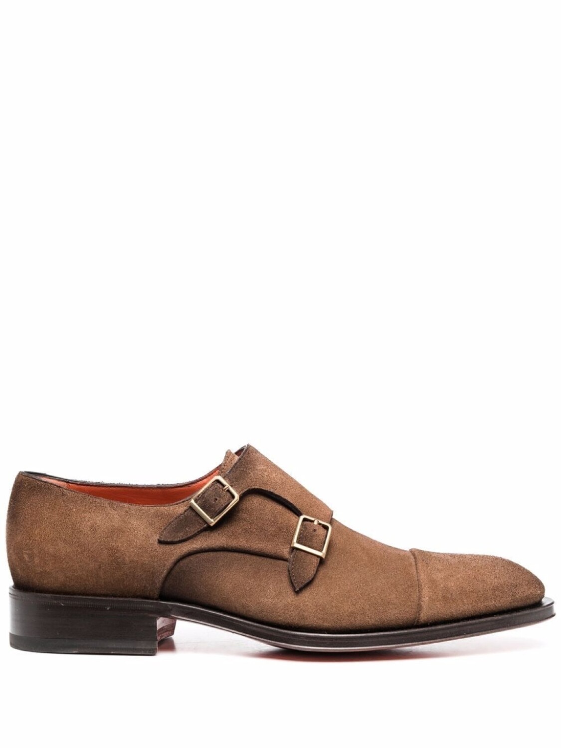 

Santoni туфли монки с ремешками, коричневый