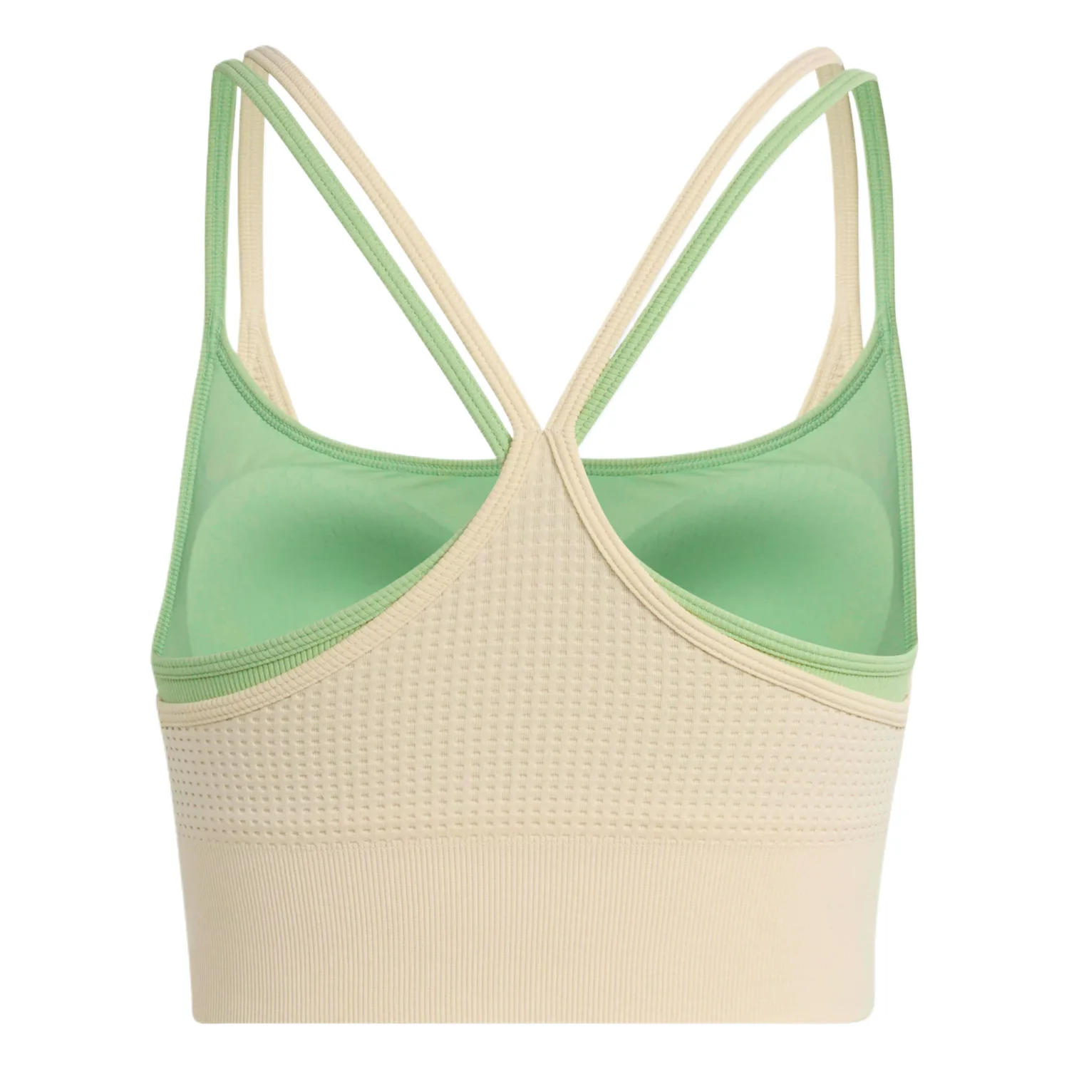 Adidas Топ для йоги женский светлый розовый белый/зеленый Racerback — фото 3