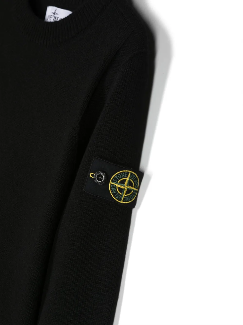 Джемпер с круглым вырезом и нашивкой Compass Stone Island Junior, черный — фото 3