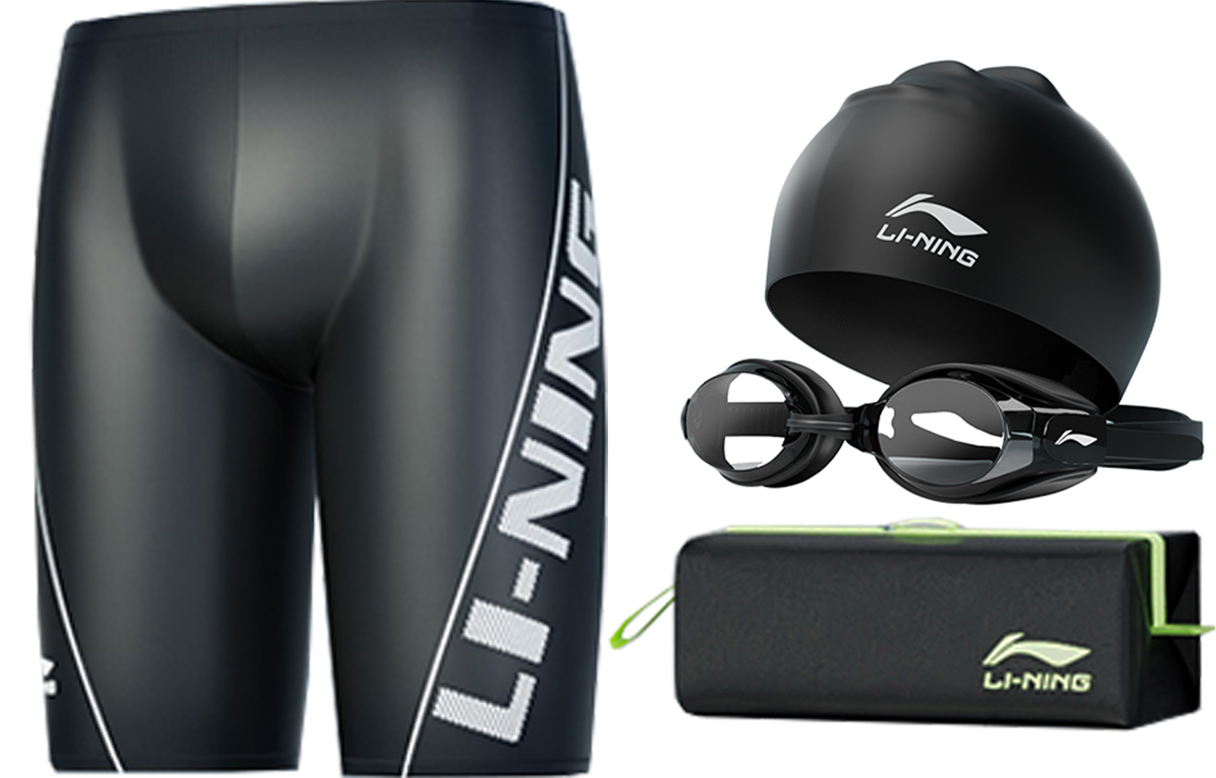 

LINING Купальный комплект polyester, elastane для бассейна и моря men's black