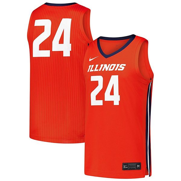 Мужская баскетбольная майка illinois fighting illini #24 оранжевая Nike — фото 2