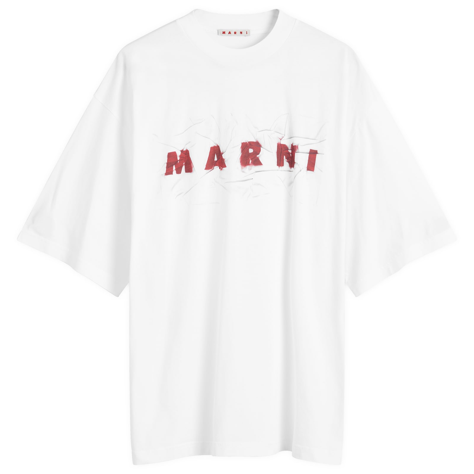 

Футболка Marni Wrinkled Logo T-Shirt, цвет Lily White