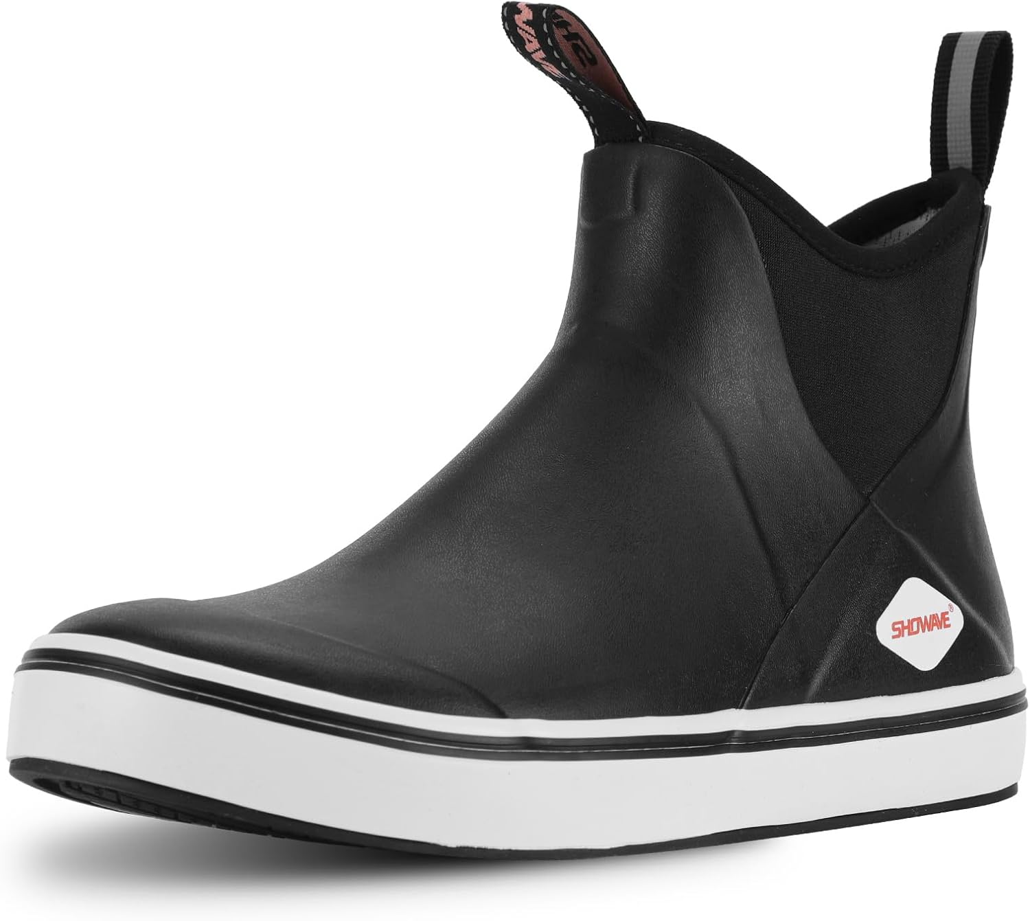 

Мужские ботинки Showave Deck водонепроницаемые резиновые ботинки до щиколотки, противоскользящие для лодок, для парусного спорта, рыбалки и активного отдыха на природе, черный