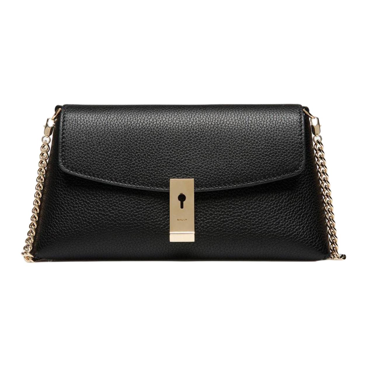 

BALLY Мини-сумка кроссбод через плечо из зерненой телячьей кожи женская черная