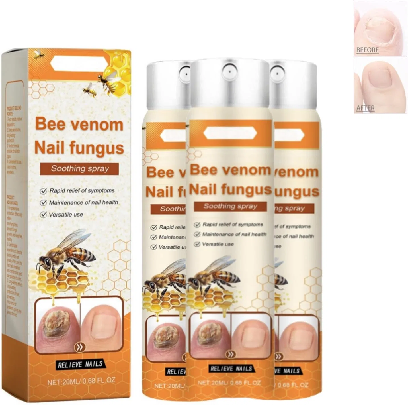 Спрей для ухода за ногтями с пчелиным ядом, 3 шт. Generisch, 3 Items