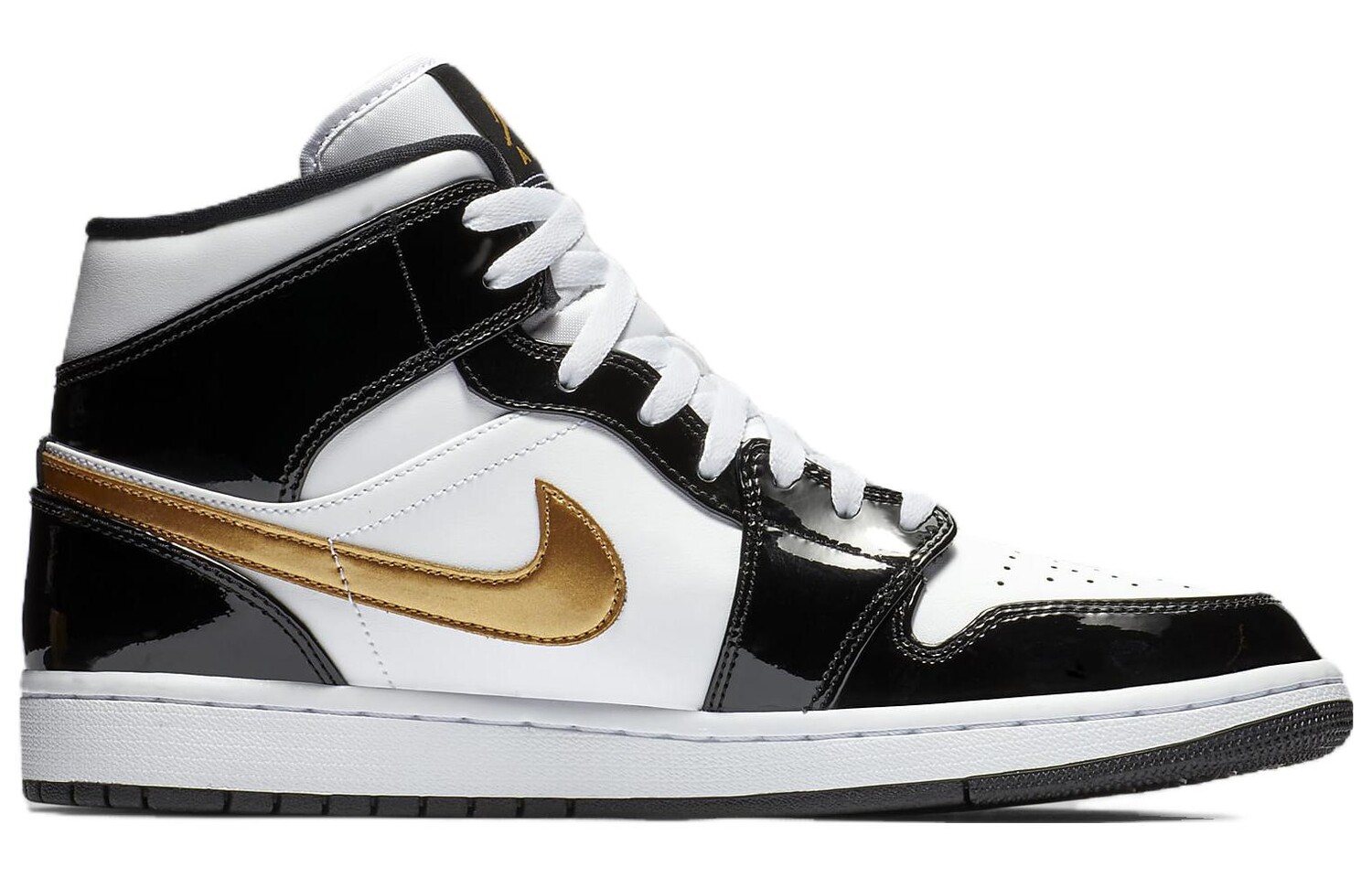 Jordan Air Jordan 1 Vintage Баскетбольные кроссовки мужские, Черный и белый металл — фото 2