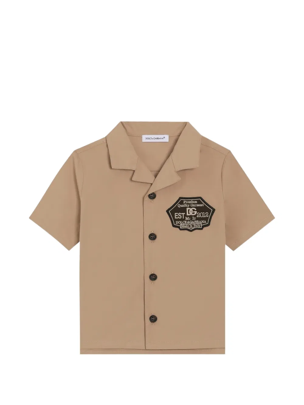 Рубашка из поплина с нашивкой dg Dolce & Gabbana Kids, нейтральный