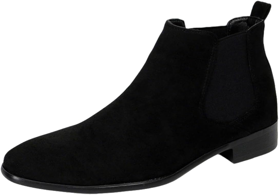 

Мужские ботинки Chelsea Santimon из замши и кожи, повседневные и официальные, стильные классические ботильоны на молнии, черный