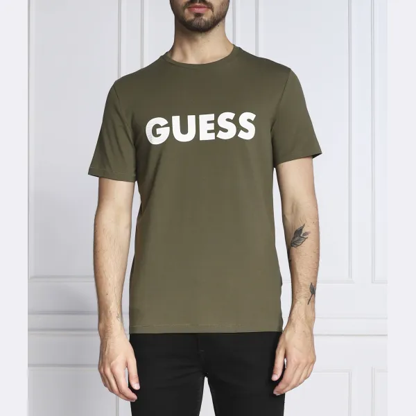 

Футболка узкого кроя с лабиринтом Guess, зеленый