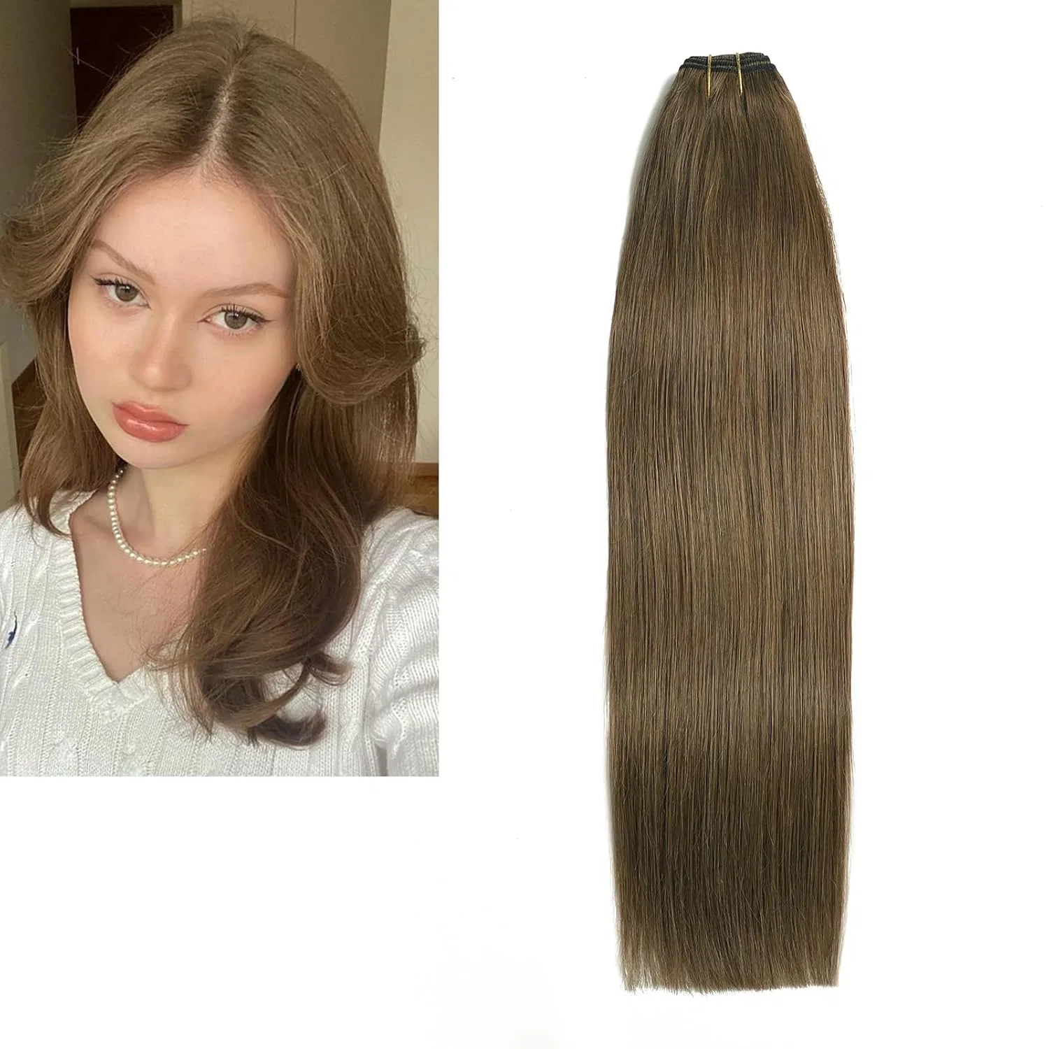 Натуральные пряди для наращивания волос 9A Remy Larafona, 6# Natural Brown