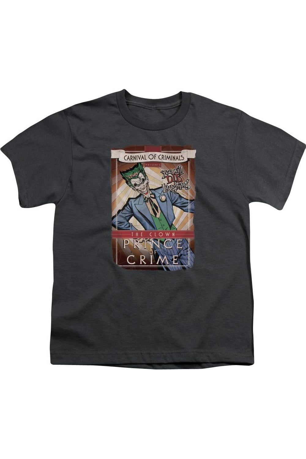 

Футболка с коротким рукавом для детей "Бэтмен: Принц-клоунов" Gildan, Charcoal