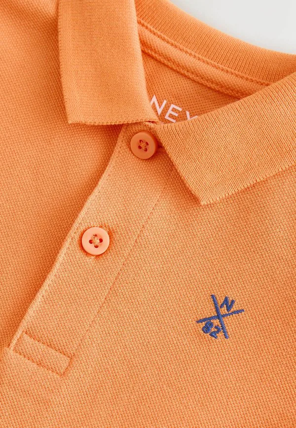 Однотонная стандартная рубашка поло с коротким рукавом Next, Bright Orange — фото 2