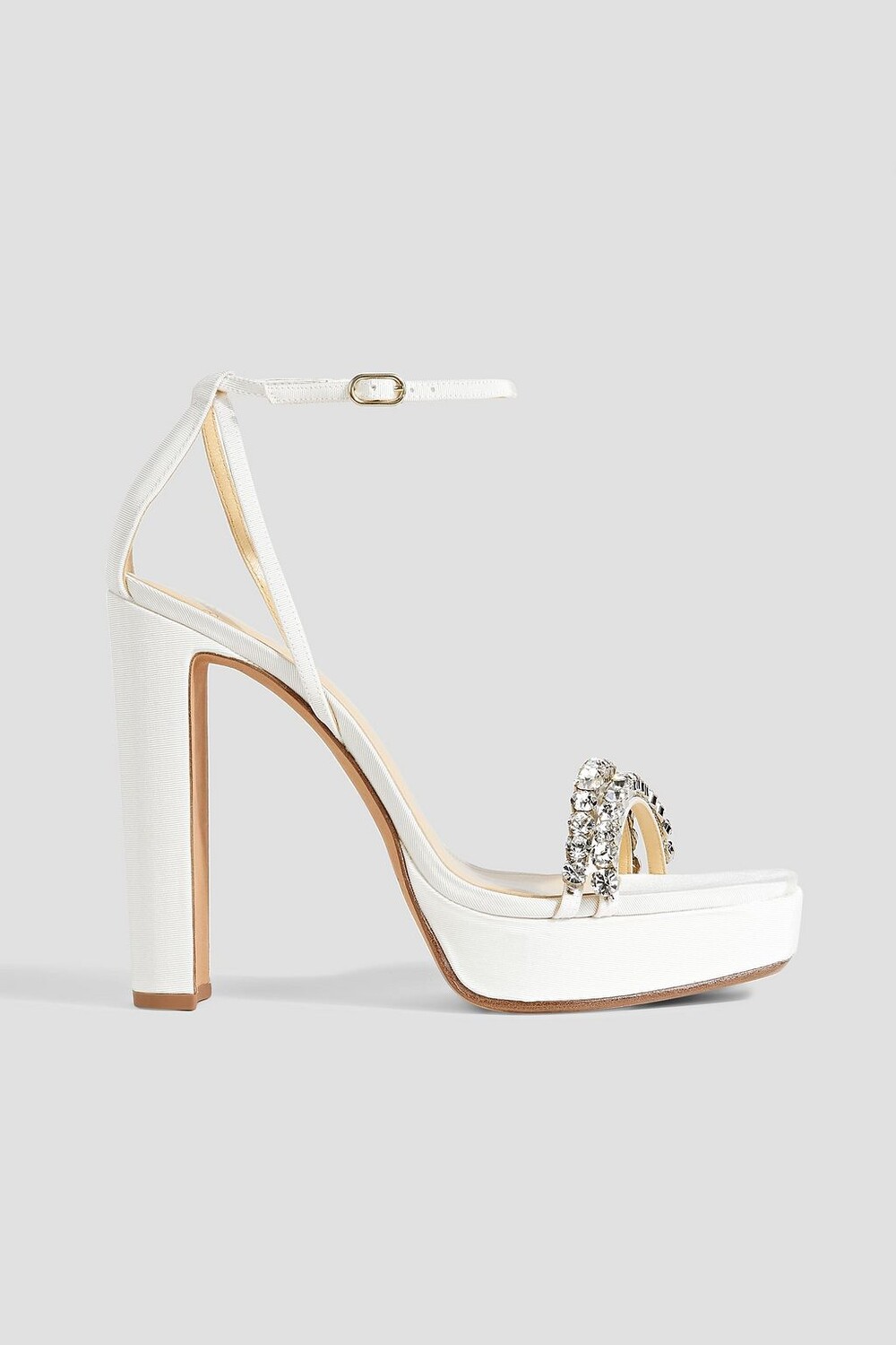 

Босоножки Agnes на платформе из фая с кристаллами ALEXANDRE BIRMAN, белый
