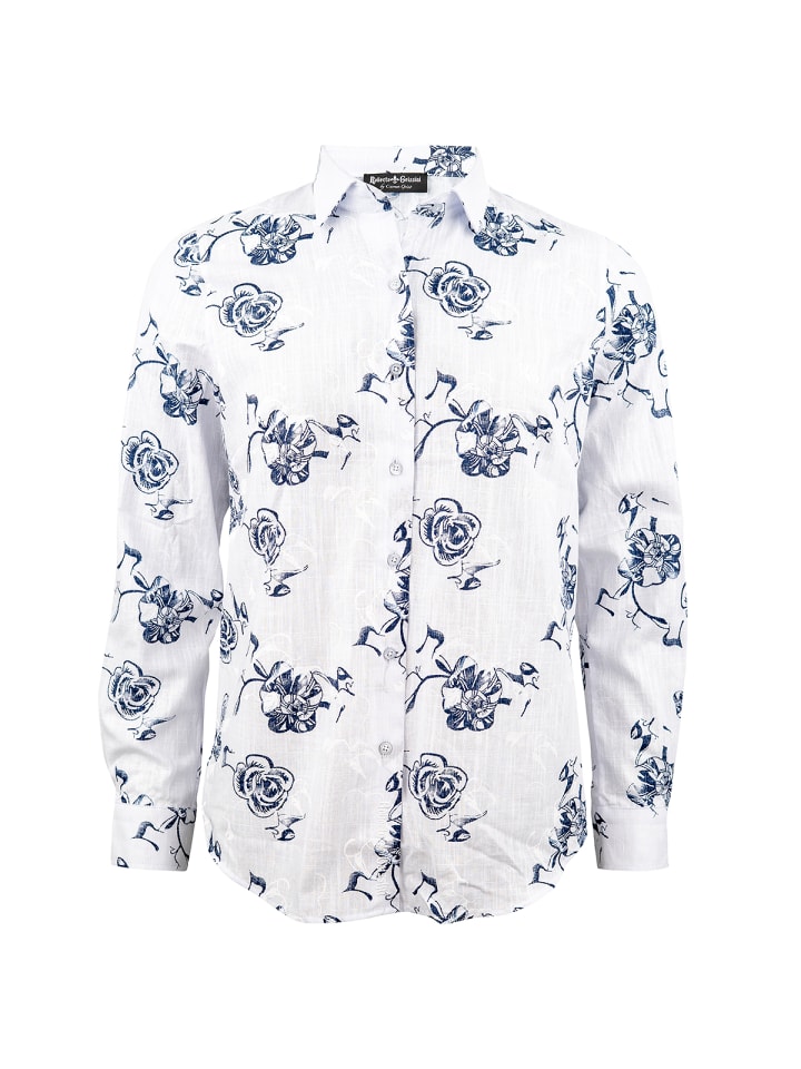 

Льняная блузка, повседневная, белого и бежевого цветов Roberto Geissini