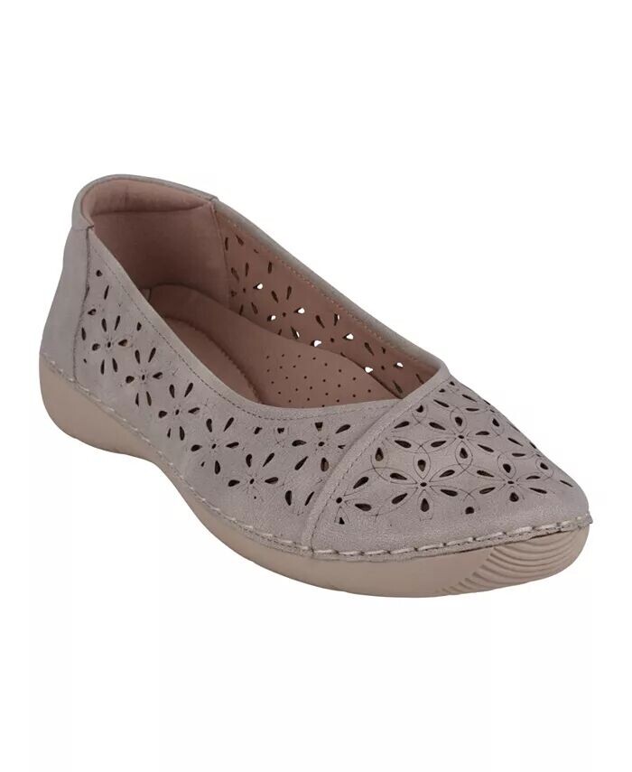 Женские балетки Nysha с круглым носком и лазерной резкой GC Shoes, серый