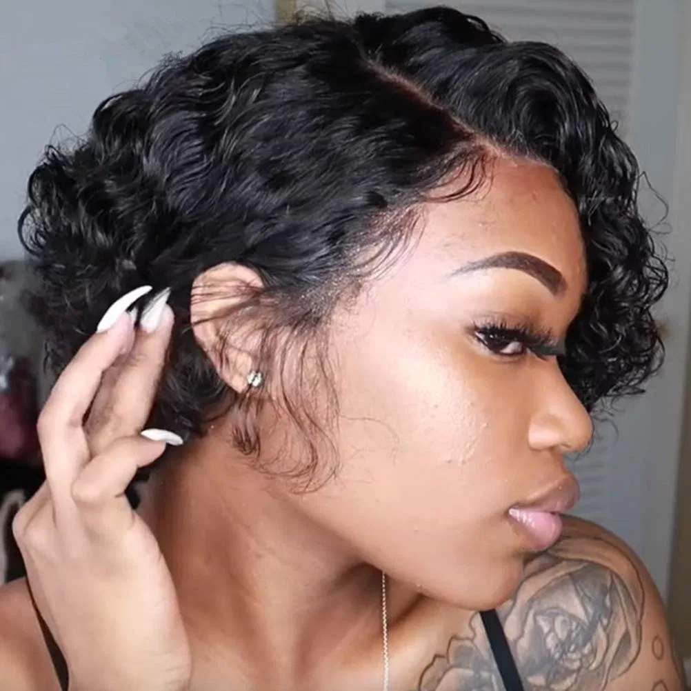 Короткий парик с афро-кудрями из синтетических волос Tianbi — фото 4