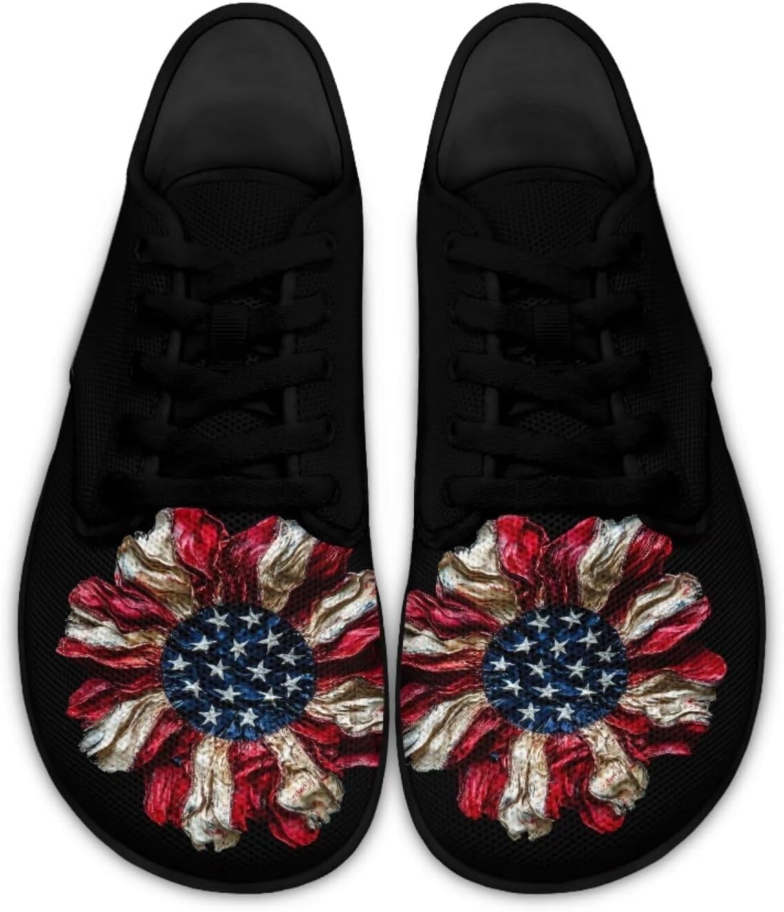 

Мужские и женские низкие босоножки на День Святого Патрика с шнуровкой, ходовые туфли из ПУ, кроссовки с широкой носочной частью и нулевым перепадом Pointodoor, American Flag