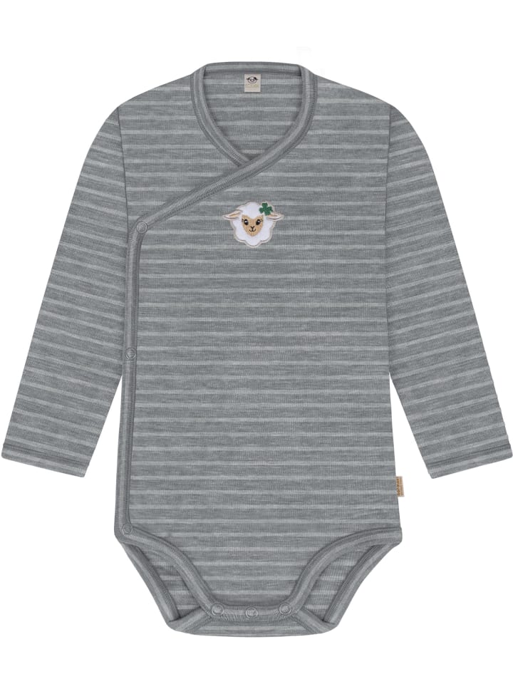 

Normani Outdoor Sports Детский боди из шерсти мериноса, боди с длинными рукавами и запахом, серые в полоску