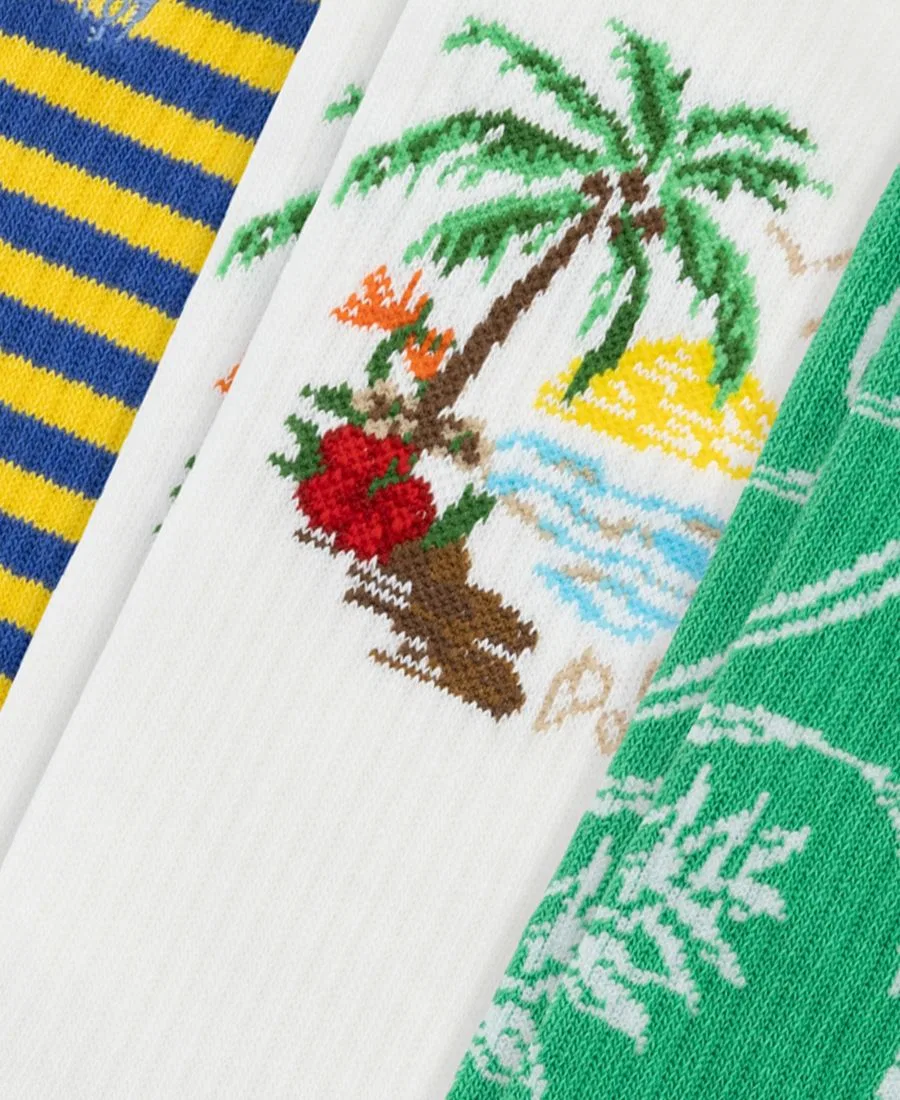 Мужские носки с принтом, комплект из 6 пар Polo Ralph Lauren, Paisley/Yellow Stripe/White/Blue/Orange Stripe/Green Paisley — фото 3