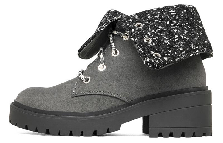 Женские ботинки Skechers зимние с отворотами, черный