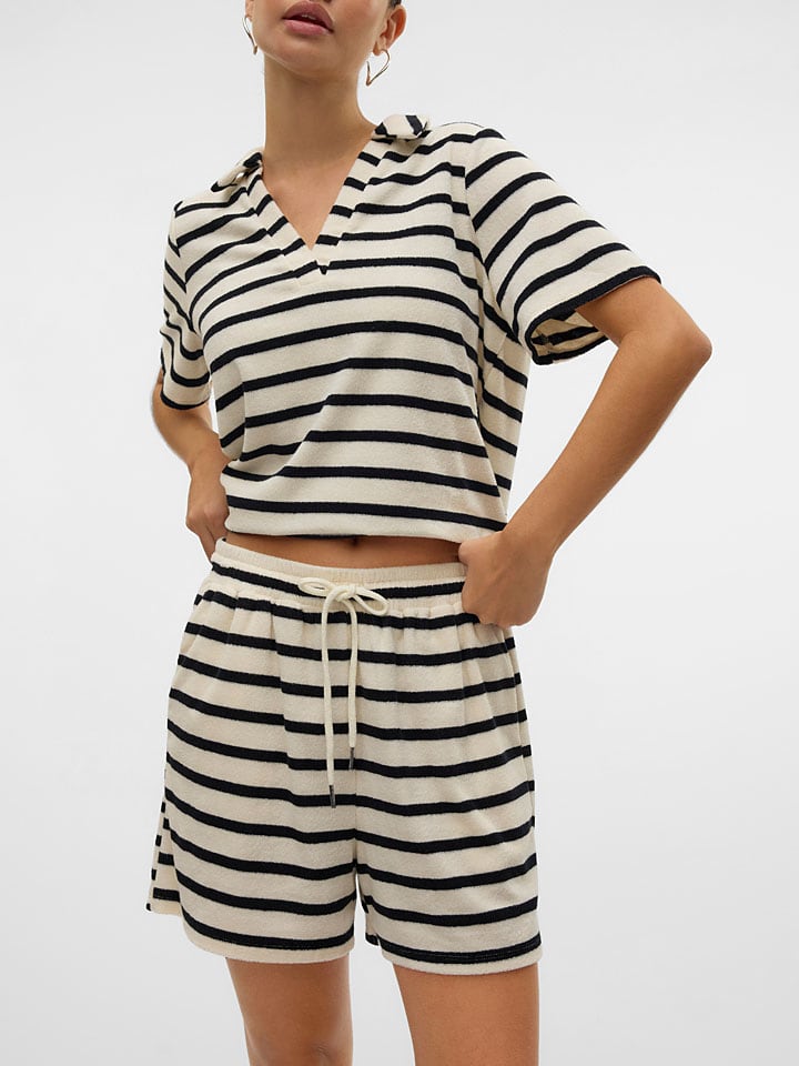 

Тканевые шорты Vero Moda, кремовый/черный