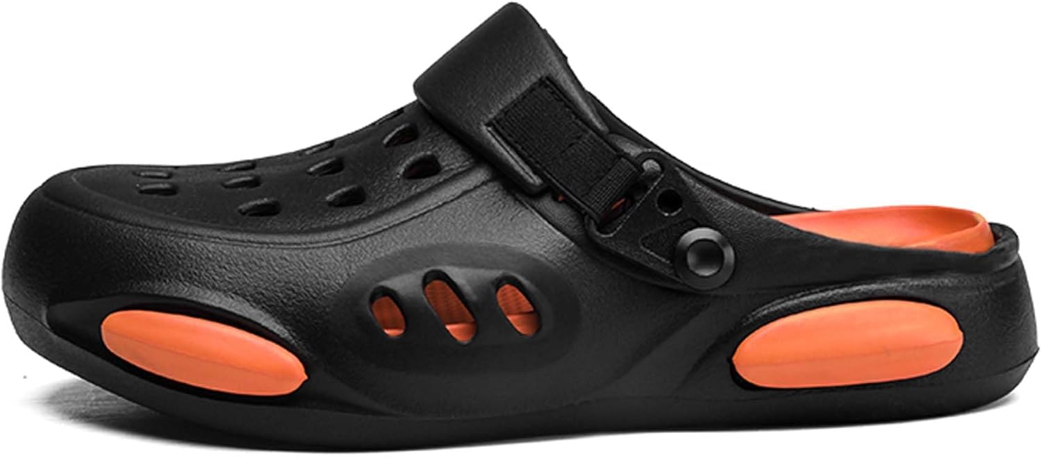 

Сандалии с толстой подошвой с ощущением «попа» и отверстиями, мужские тапочки с капюшоном, легкие повседневные сандалии Generic, черный