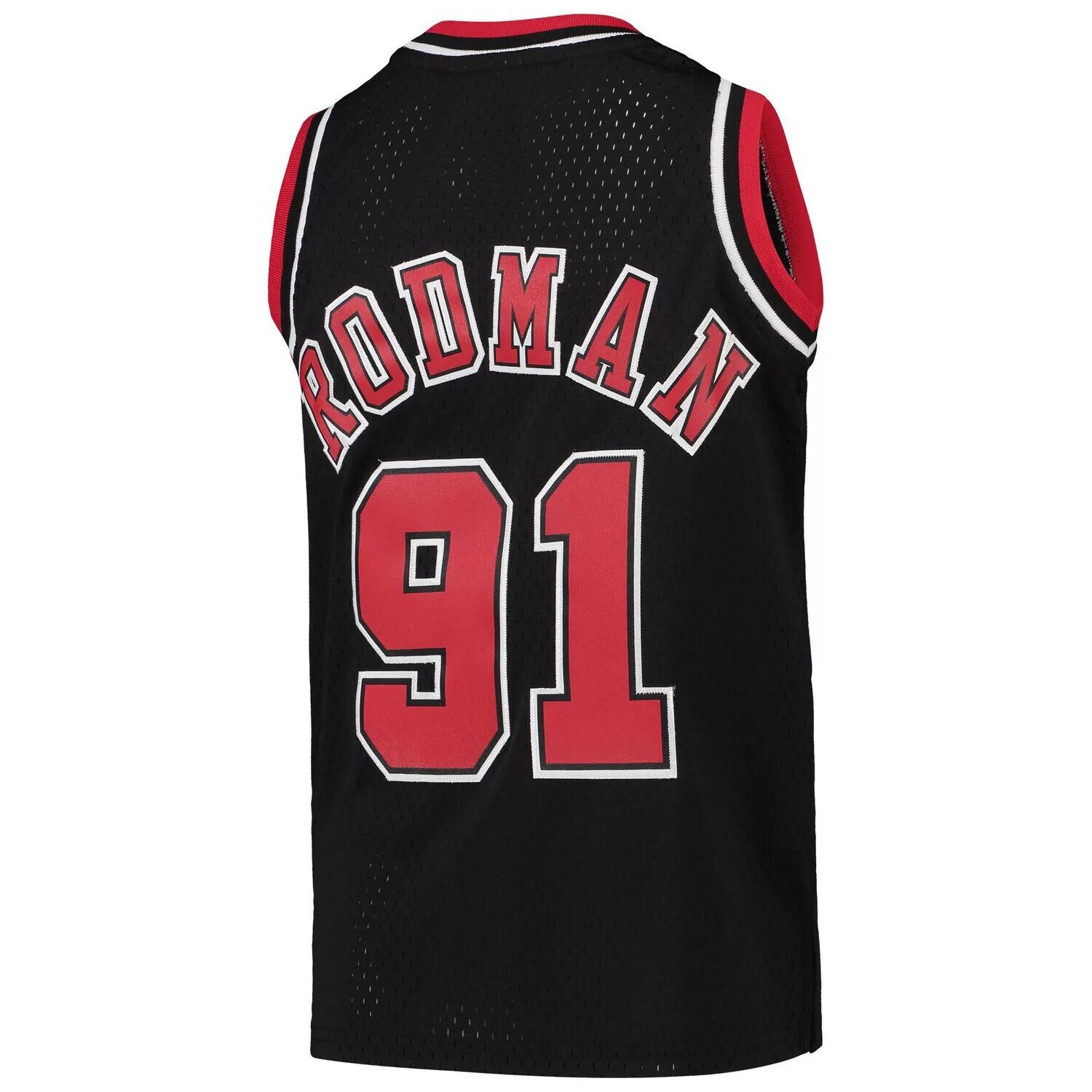 Молодежная майка Mitchell & Ness Dennis Rodman Black Chicago Bulls 1997-98 Hardwood Classics Swingman Джерси Unbranded — фото 3
