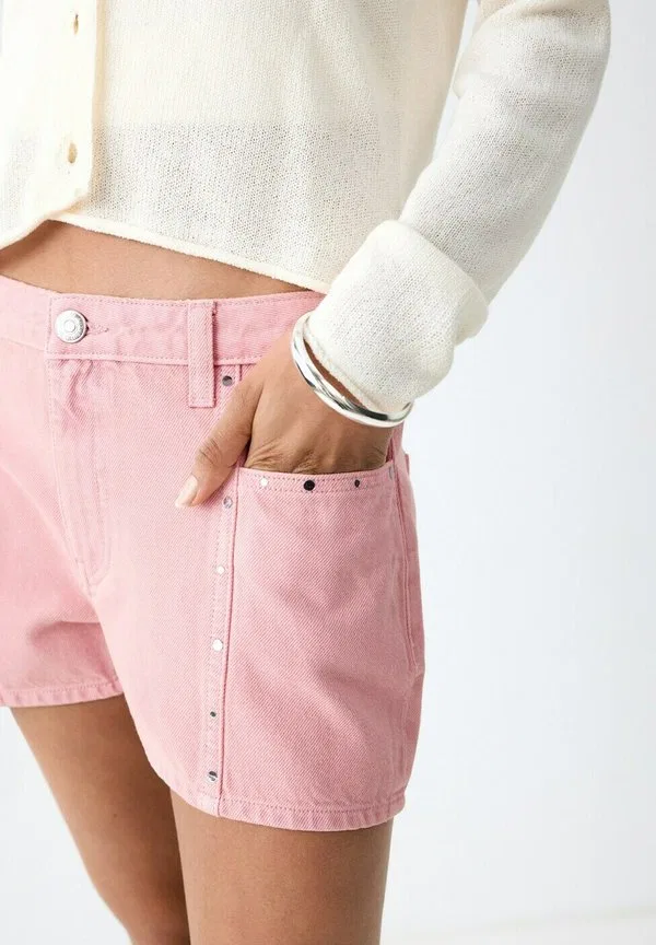 Подростковые джинсовые шорты Mango Kids, Pink — фото 4