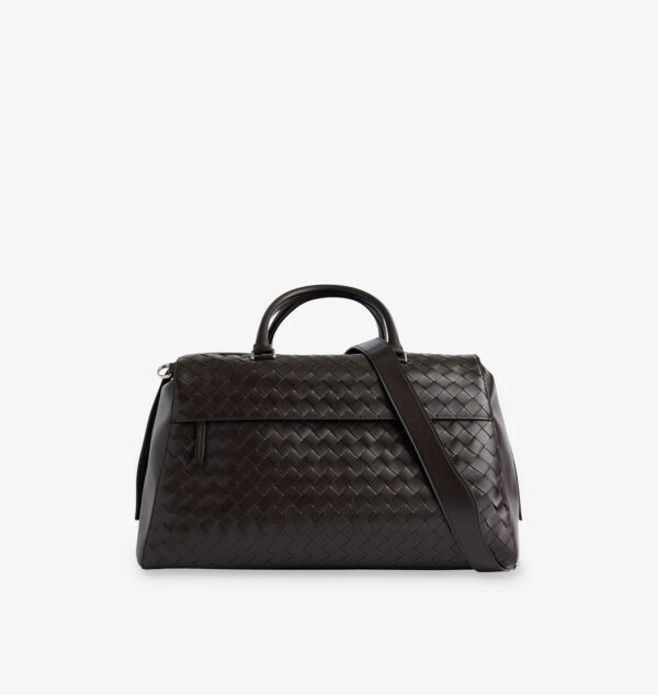 

Дорожная сумка из кожи Intrecciato Bottega Veneta, серебряный